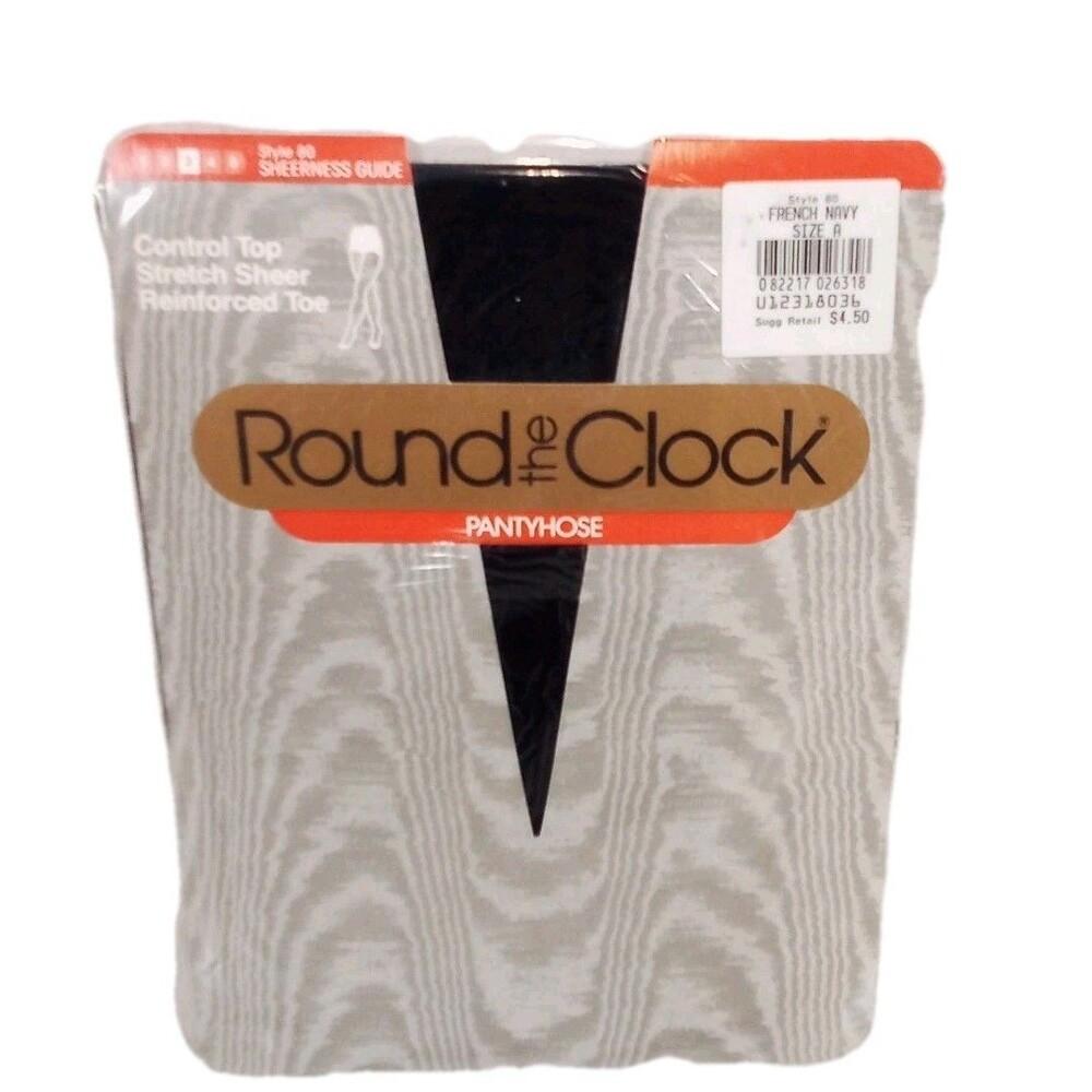 Women's Round The Clock Control Top Stretch Sheer French Navy Size A Pantyhose
